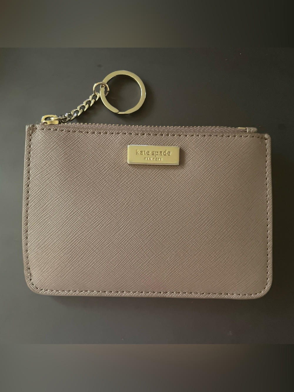 Kate Spade Laurel Way Bitsy Card Case Coin Purse Key Fob Pouch Wallet Gray